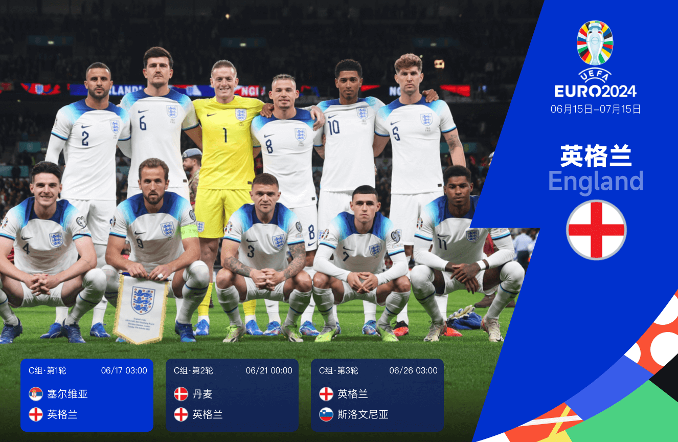 欧洲杯24队巡礼之英格兰:大英帝星闪耀五大联赛 三狮军团能否创造历史?