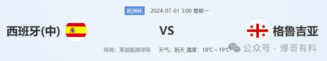 20240630【欧洲杯第17天分析】西班牙vs格鲁吉亚