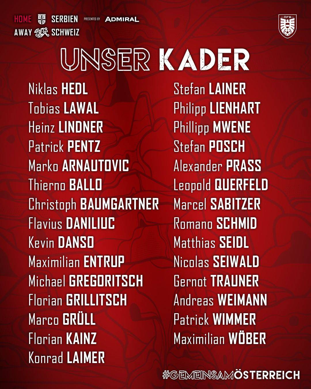 欧洲杯24队巡礼之奥地利:阿拉巴伤缺为后防埋隐患 朗尼克能否激活中前场众将?